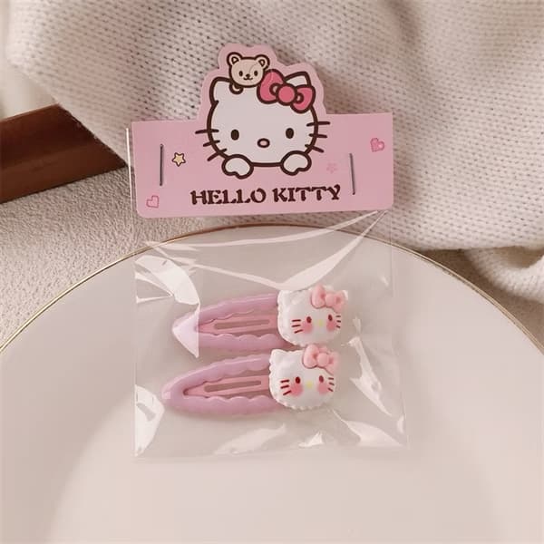 Set 2 kẹp tóc mái Hello Kitty